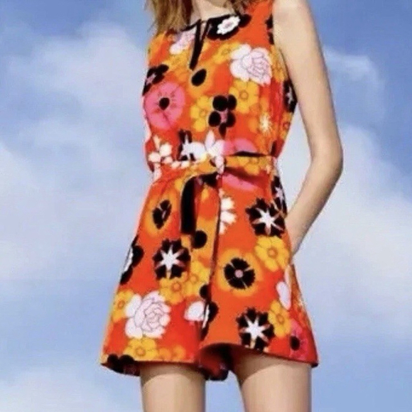 Victoria Beckham Pants - Victoria Beckham for Target Retro Mod Floral Romper Size XL EUC